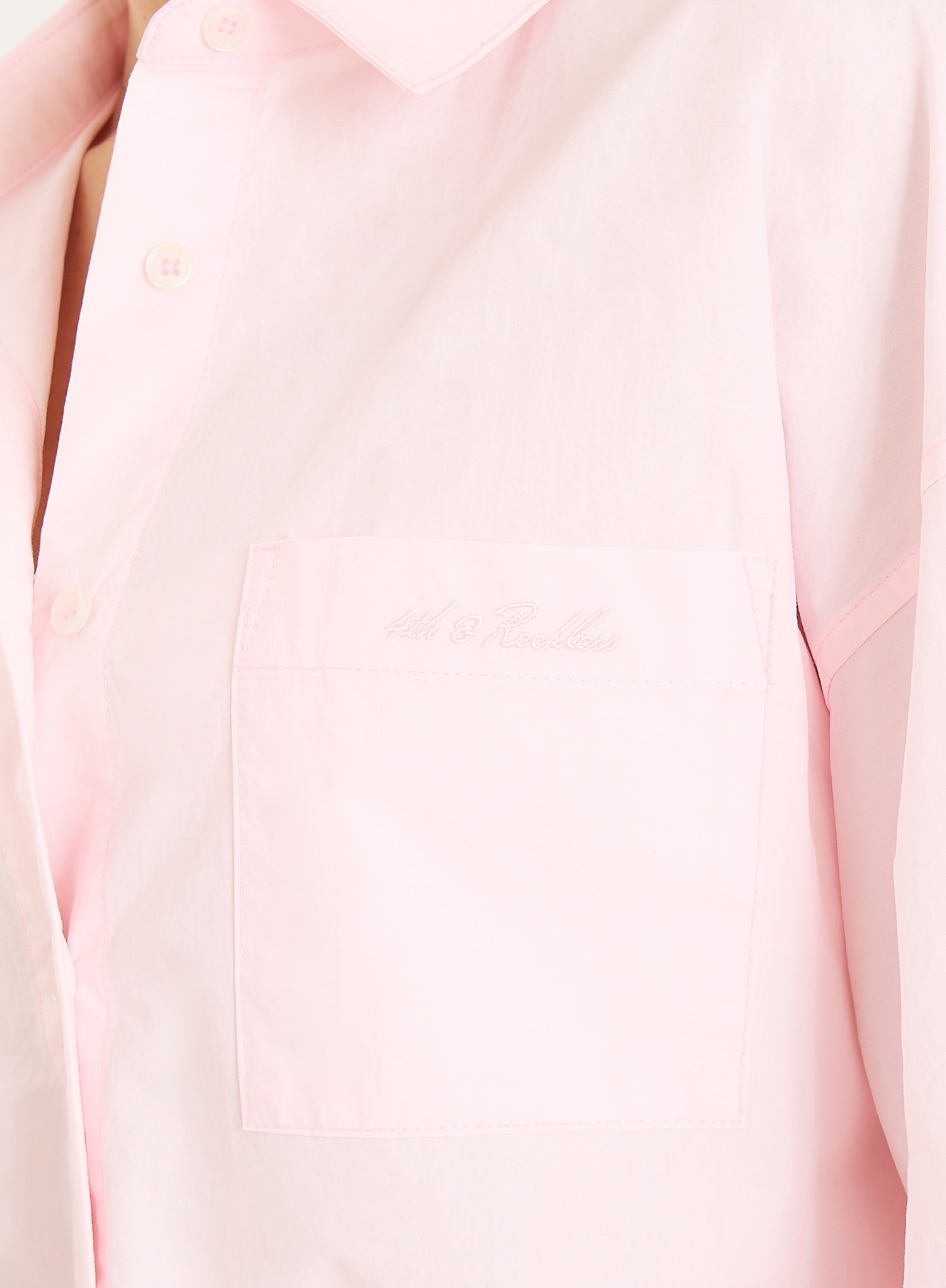 Light Pink Cotton Balloon Sleeve Shirt